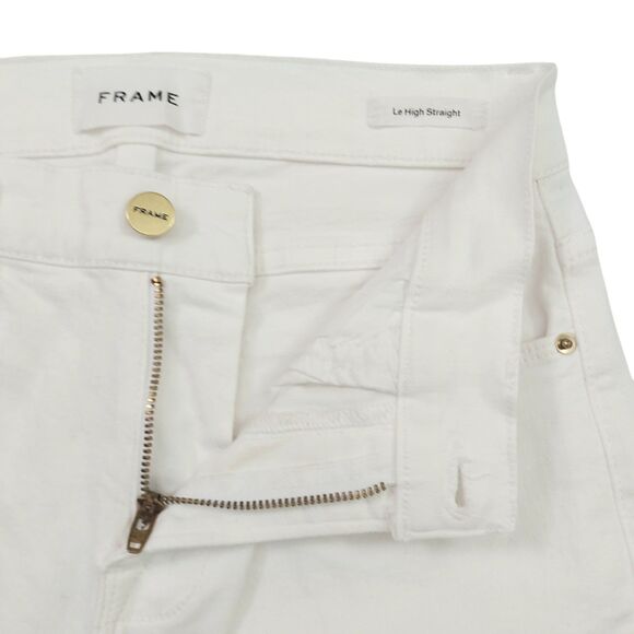 Frame Jeans Womens 26 White Le High Straight Ankle Stretch Denim Comfort Summer - Picture 4 of 12